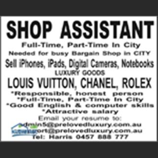 SHOP ASSISTANT Full-Time, Part-Time SYDNEY NSW