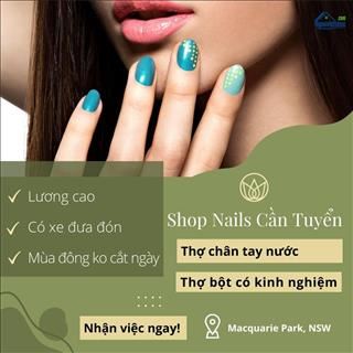 Shop nails vùng Macquarie kế trạm xe lửa cần gấp thợ